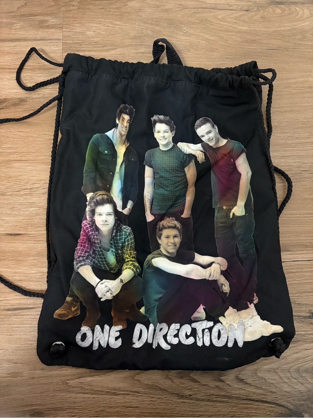 One Direction Black Drawstring Gym Bag